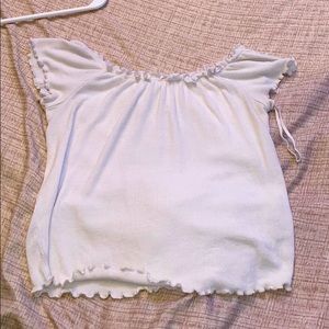 GARAGE White off the shoulder crop top